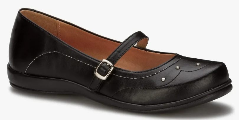 Zapato Escolar Andrea Ballerina Para Niñas Negro